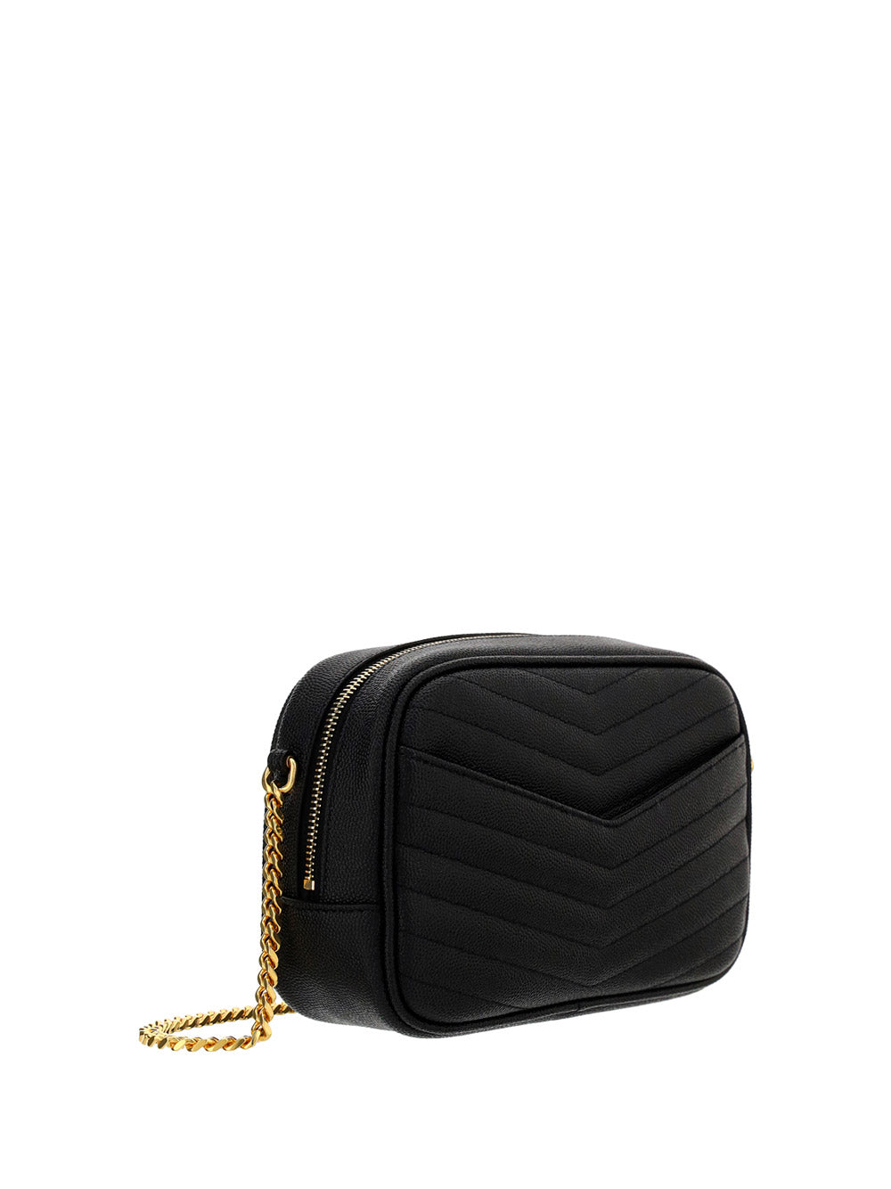 Lou Mini Bag In Quilted Grain De Poudre Embossed Leather - Black