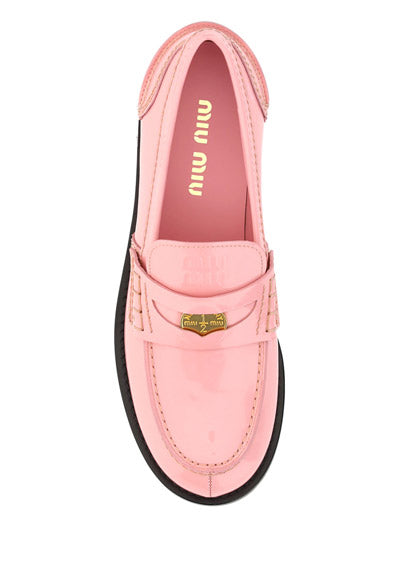 Patent Leather Loafers - Pink