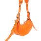 Le Cagole XS Shoulder Bag Crocodile Embossed - Orange