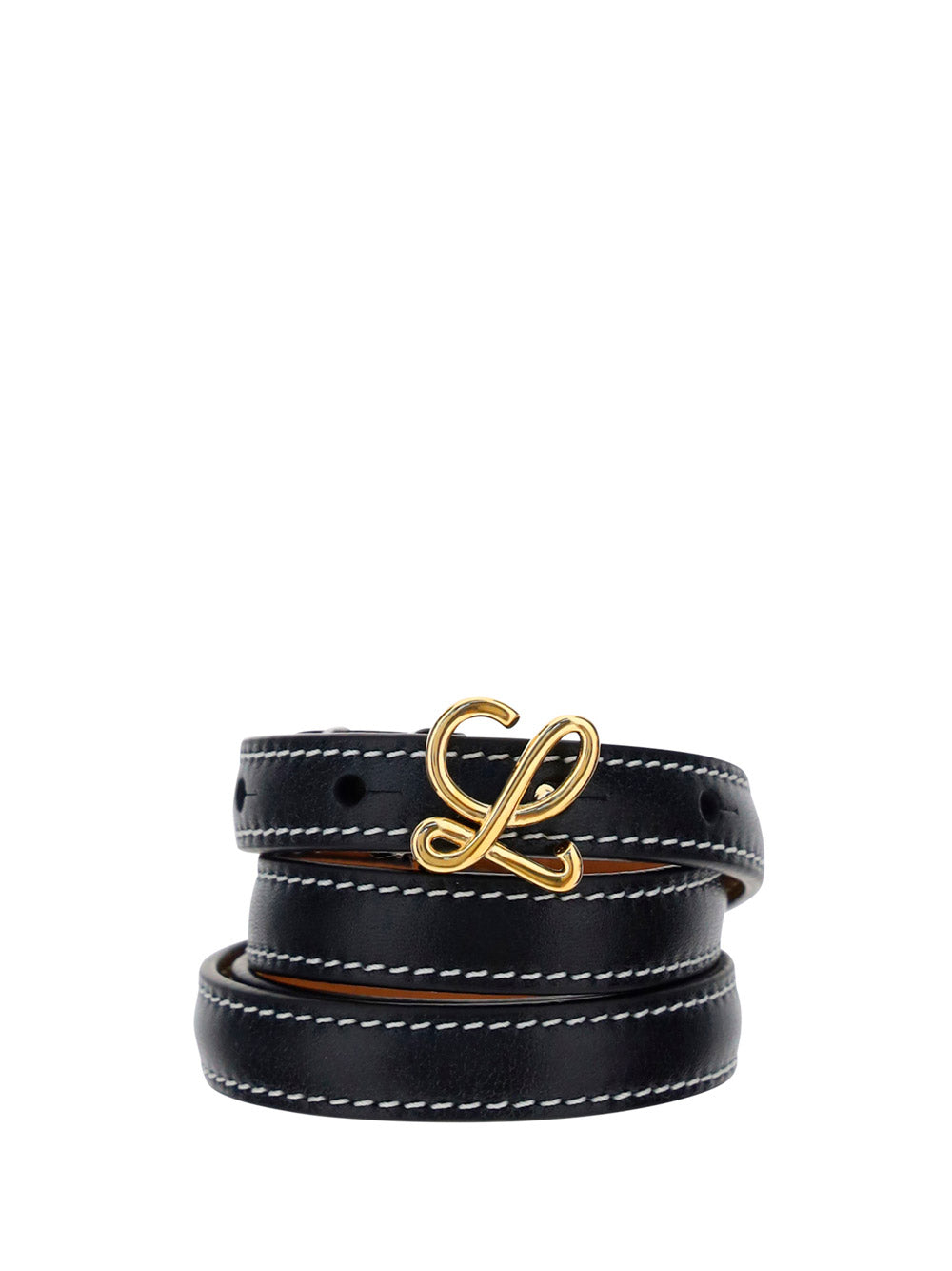 L buckle Belt in Nappa Calfskin  - Black