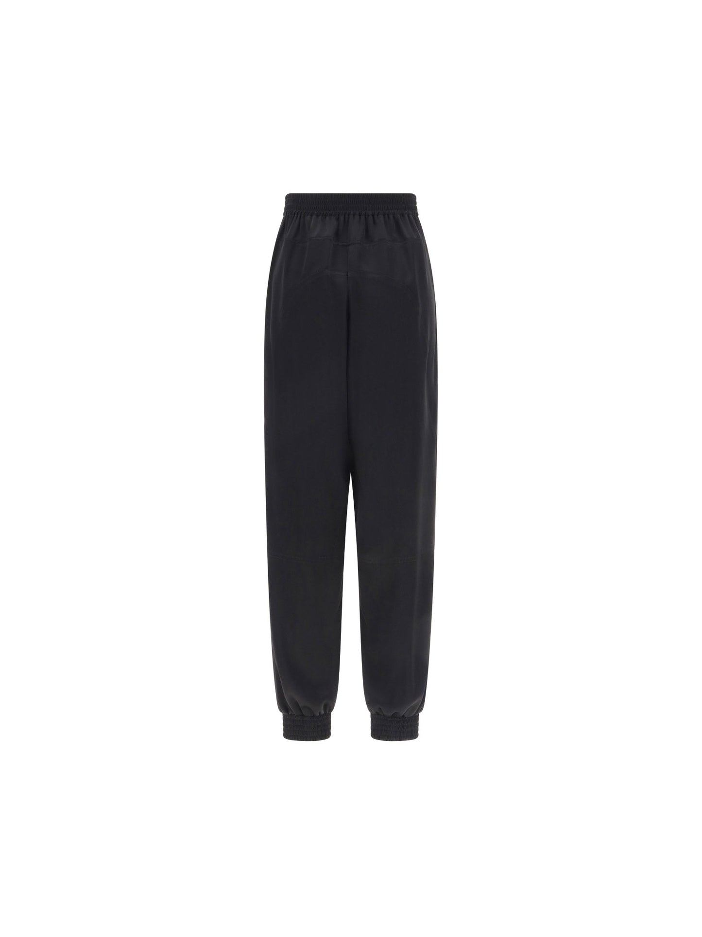 Crepe Satin Sweatpants - Black