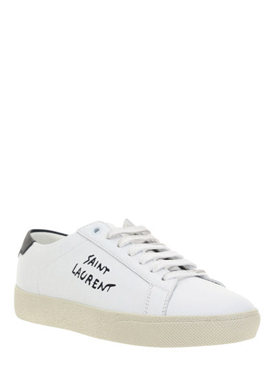 Court Classic SL/06 Embroidered Sneakers in Leather - Optic White