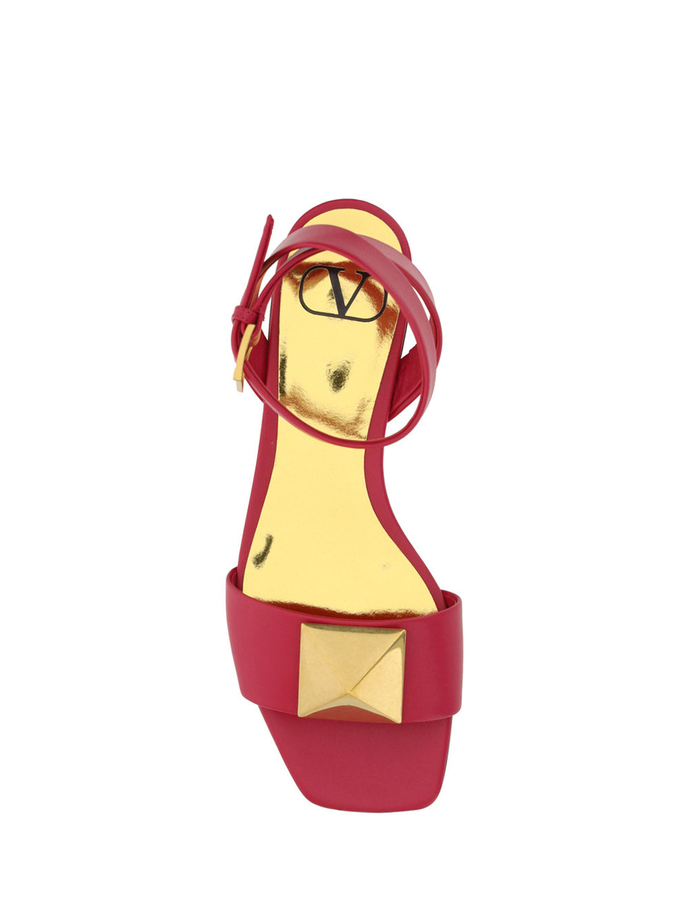 One Stud Flat Sandal in Calfskin With Maxi Stud Embellishment - Blossom