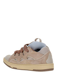 Leather Curb Sneakers - Dusty Pink/Brown