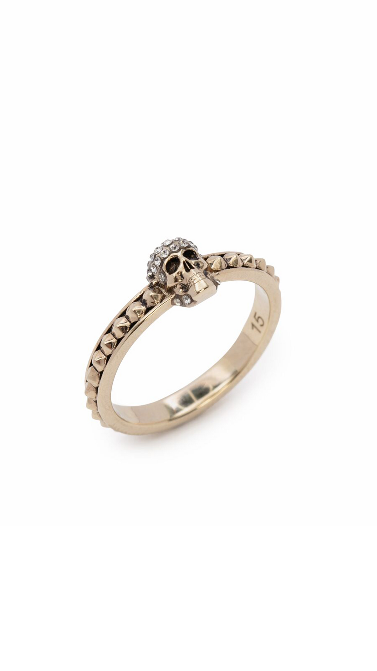 Pavé Skull Ring - Pale Gold