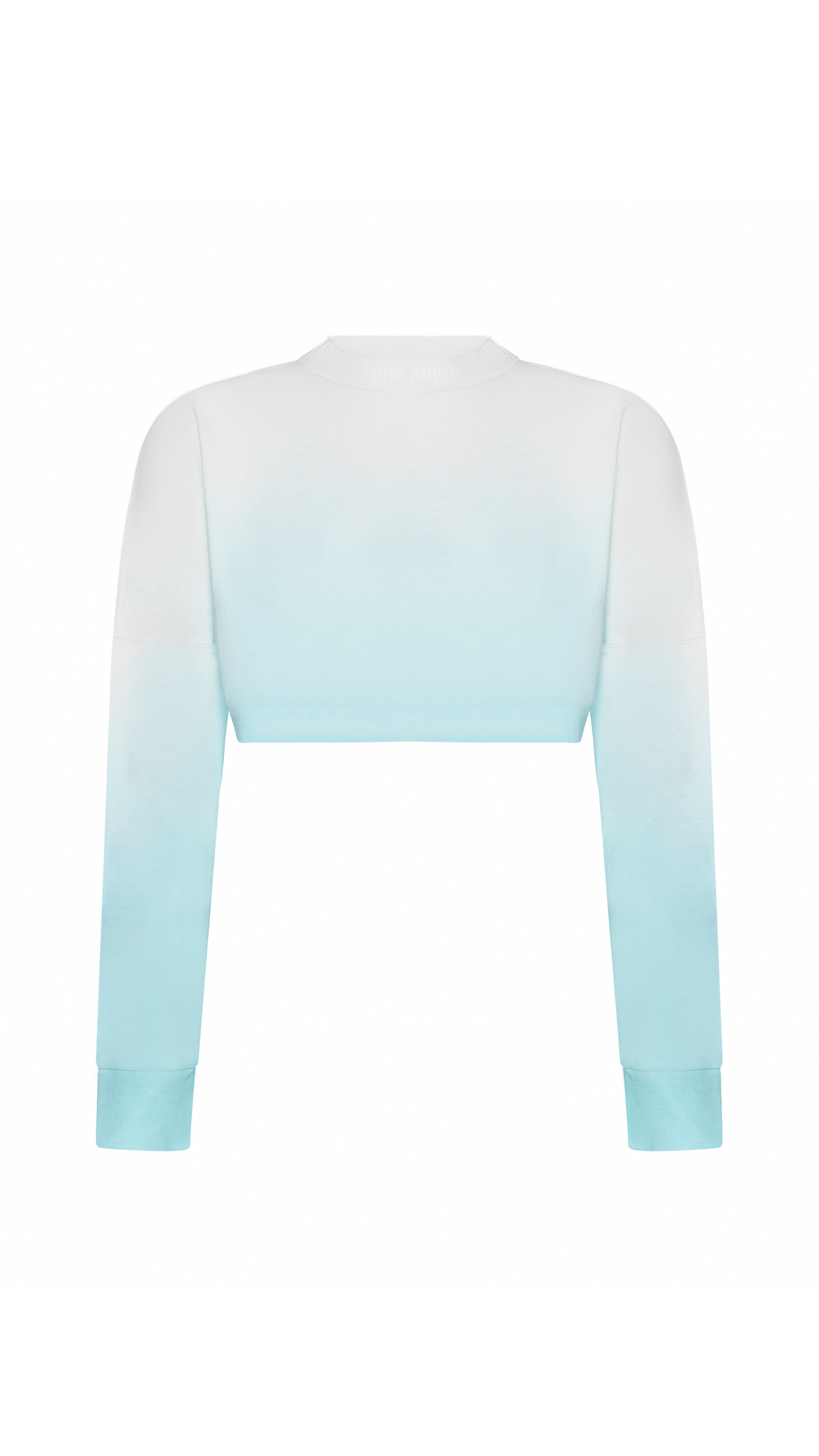 Cropped Gradient Cotton Shirt - White / Blue