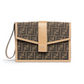 FF Fabric Clutch - Brown