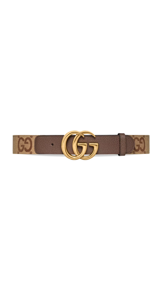 Jumbo GG Maront Wide Belt - Camel/Ebony