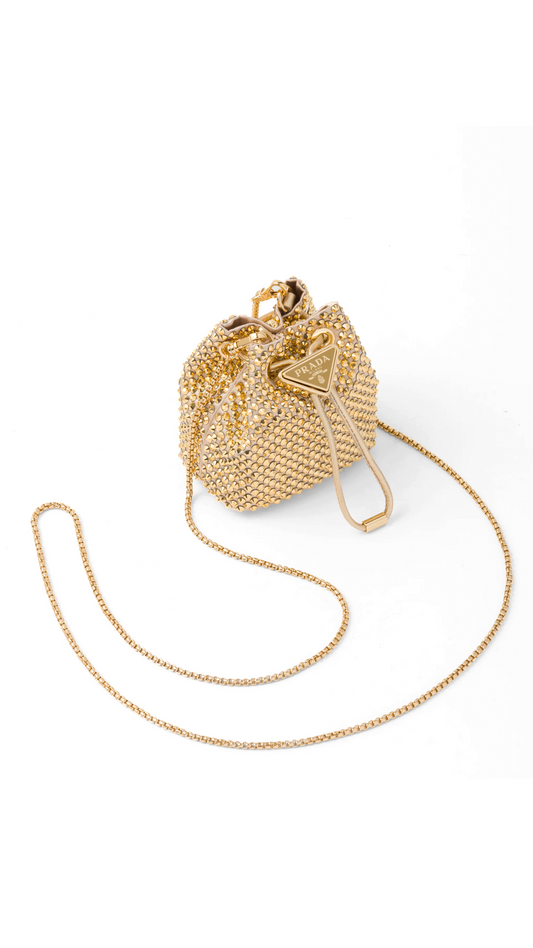 Embellished Satin Mini-pouch - Platinum