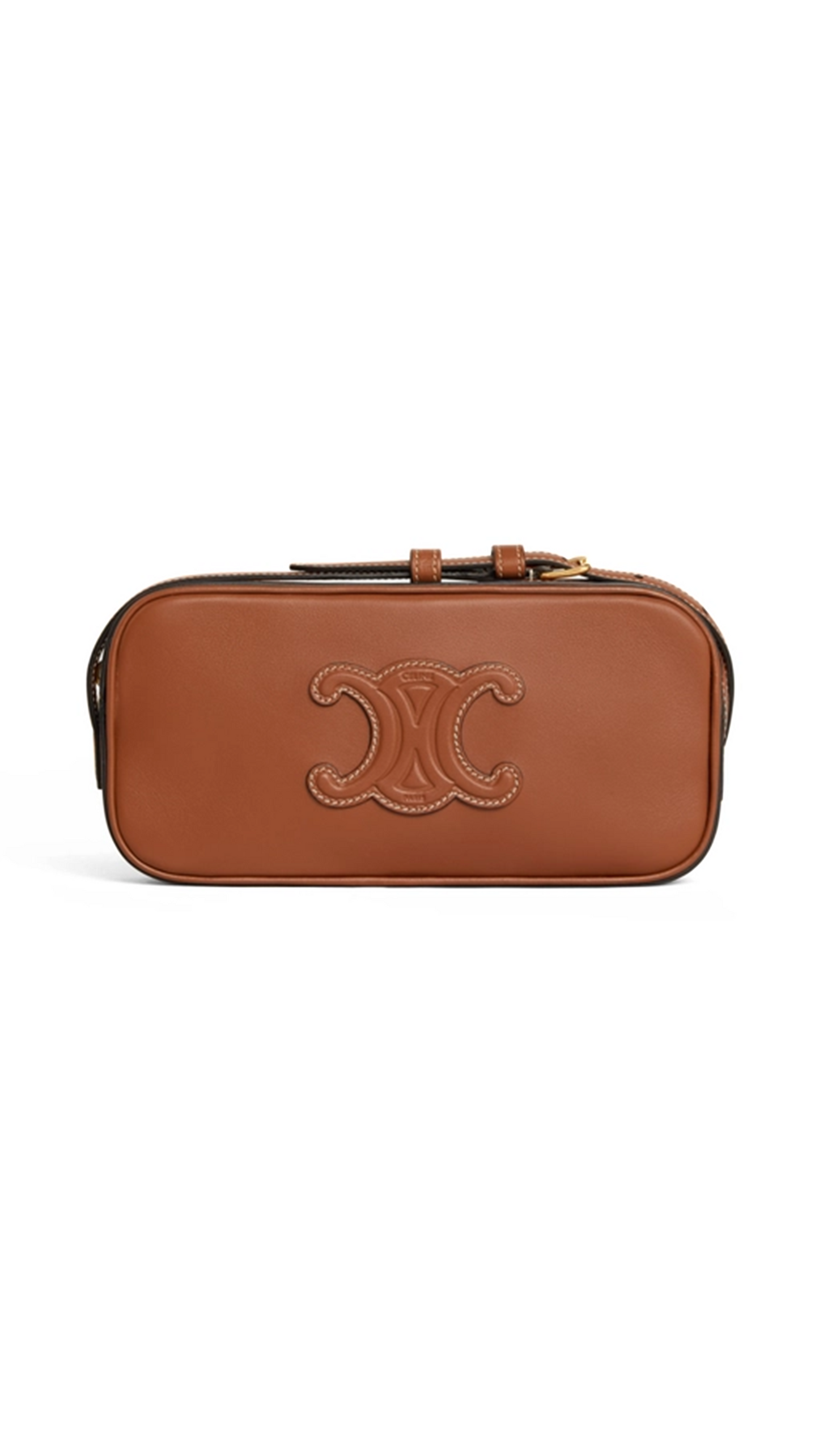 Mini Camera Shoulder Bag Cuir Triomphe in Smooth Calfskin - Tan