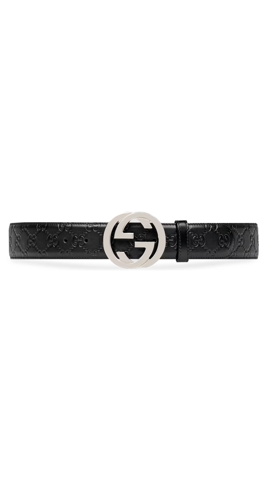 Signature Leather Belt - Black