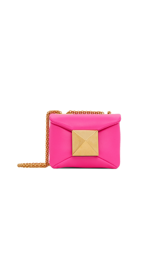 One Stud Nappa Micro Bag with Chain - Pink PP