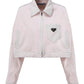 Cropped Organic Denim Jacket - Pale Pink
