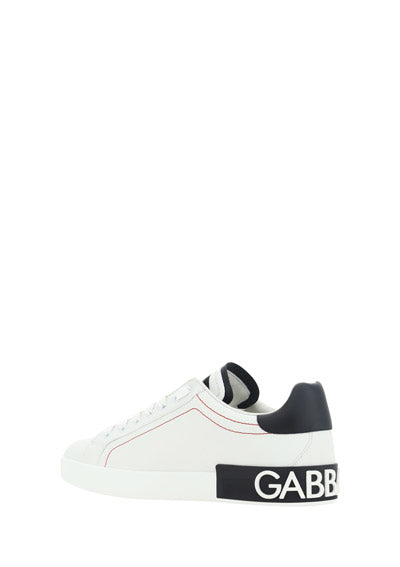 Calfskin Nappa Portofino Sneakers - White/Black/Red
