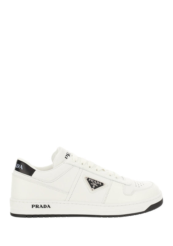 Logo Leather Sneakers - White
