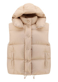 Nylon Down Vest - Peach Pink