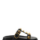 Roman Stud Slide Sandal In Calfskin - Black