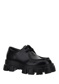 Monolith Brushed Leather Lace-up Shoes - Black
