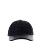 Anagram Cap In Jacquard and Calfskin - Anthracite / Black