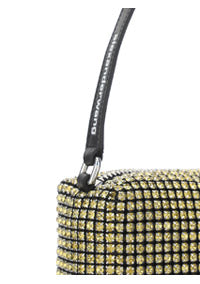Heiress Medium Pouch in Rhinestone Mesh - Yellow