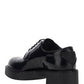 Brushed-Leather Derby Shoes - Black