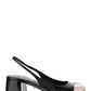Patent Leather Slingback Pumps - Black.