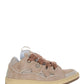 Leather Curb Sneakers - Dusty Pink/Brown