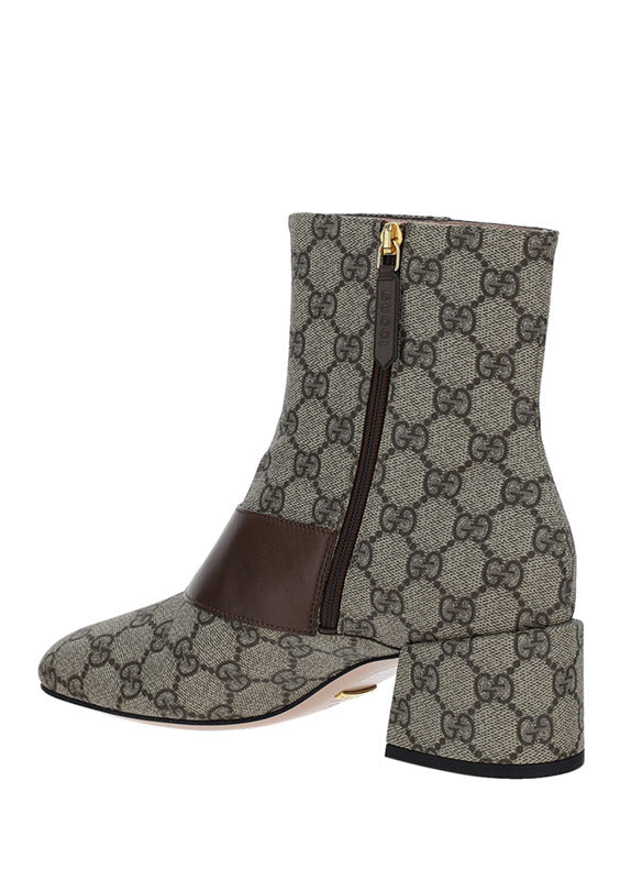 Gucci Blondie Ankle Boot - Beige/Ebony/Brown.