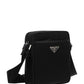 Re-Nylon and Saffiano Leather Shoulder Bag - Black