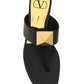 One Stud Calfskin Flat Thong Sandal - Black