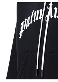 Curved Logo Hoodie - Black White
