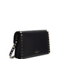 Small Rockstud Grainy Calfskin Crossbody Bag - Black