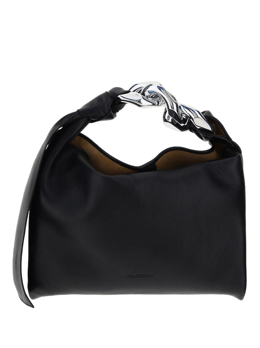 Small Chain Hobo Shoulder Bag - Black