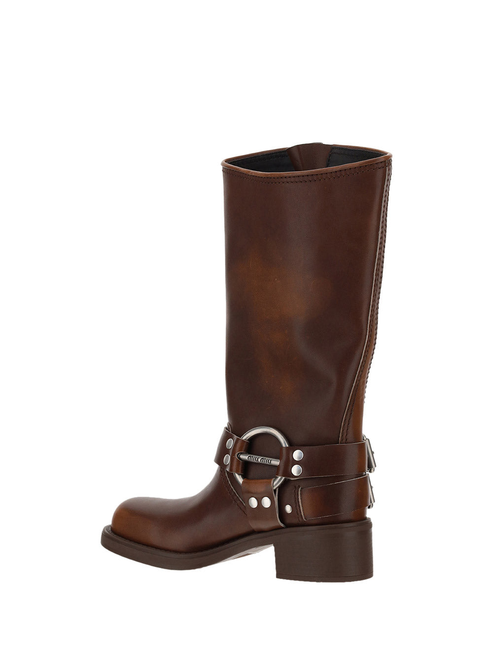 Buckled Knee-high Boots - Brown