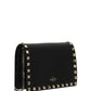 Rockstud Grainy Calfskin Chain Pouch - Black.