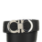 Reversible And Adjustable Gancini Belt - Black \ Navy