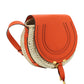 Small Marcie Cross-body Basket in Hand-Braided Raffia & Small Grain Calfskin - Rusted Orange