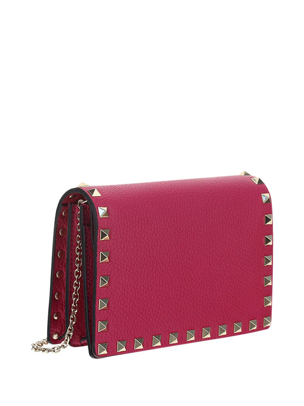 Rockstud Calfskin Chain Pouch - Blossom