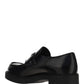 Brushed Leather Loafers - Black