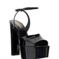 Jodie Platform Sandals In Patent Leather - Black
