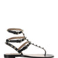 Rockstud Calfskin Flat Flip-Flop Sandal - Black