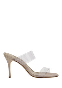 Scolto PVC Open Toe Mules - Beige.