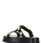 Roman Stud Flatform Sandals - Black