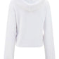 Rhinestone Sprayed Logo Hoodie - White
