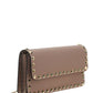 Rockstud Grainy Calfskin Chain Pouch - Poudre