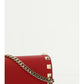 Rockstud Grainy Calfskin Chain Pouch - Red