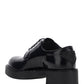 Brushed-Leather Derby Shoes - Black