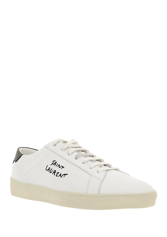 Court Classic SL/06 Embroidered Sneakers in Leather - Optic White.