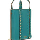 Rockstud Leather Bucket Bag - Turquoise