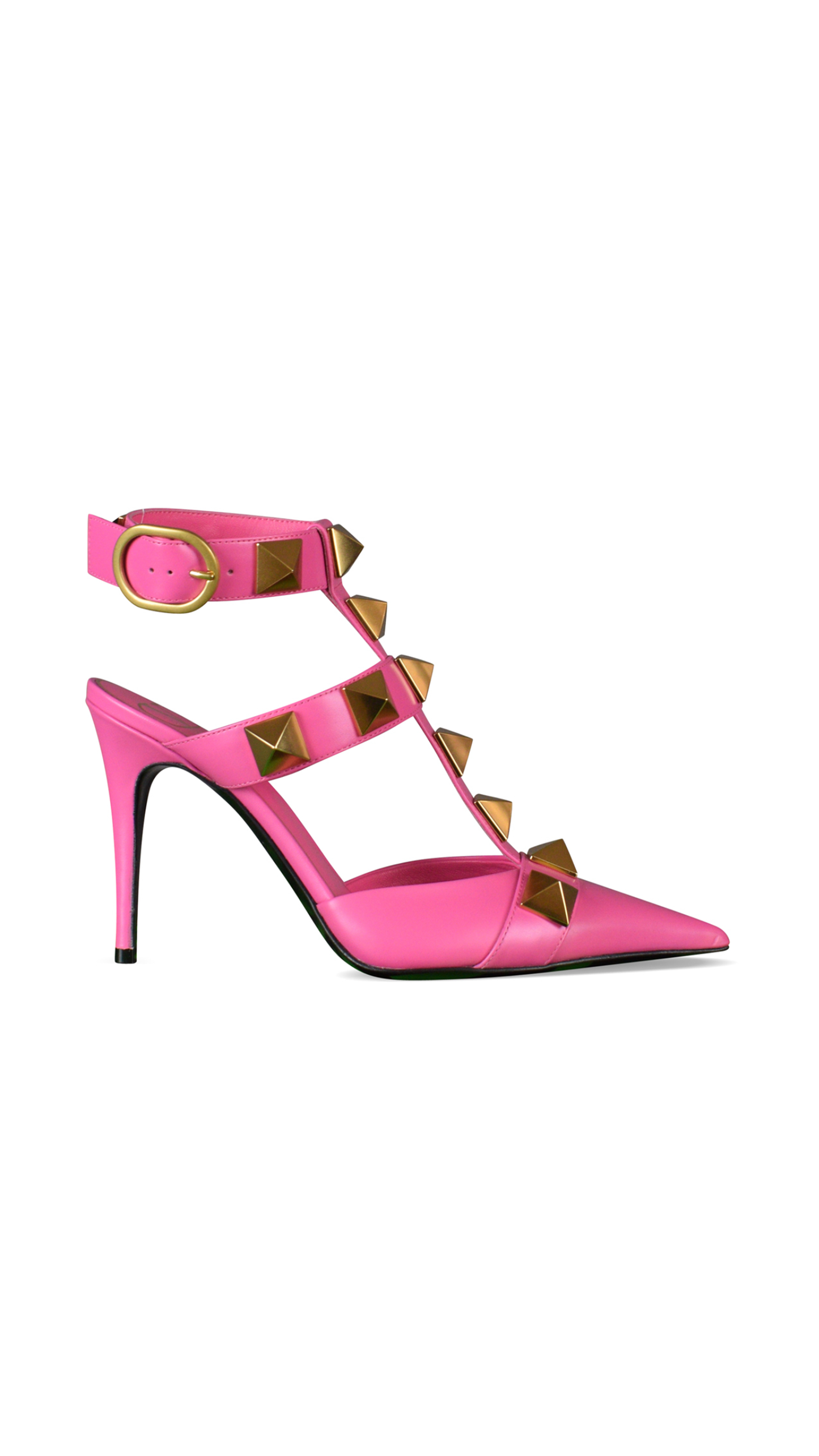 Roman Stud Calfskin pump 80MM - Pink PP